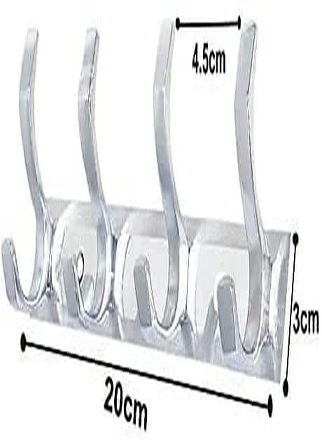ماب عبوة من قطعة واحدة من علاقة ملابس فاخرة من الفولاذ المقاوم للصدأ، ذات حواف مزدوجة وأربعة دبابيس، بتصميم عشب الفستوكة. خطاف جداري/بابي للحمام. خطاف فضي مطلي بالكروم. - Image 2